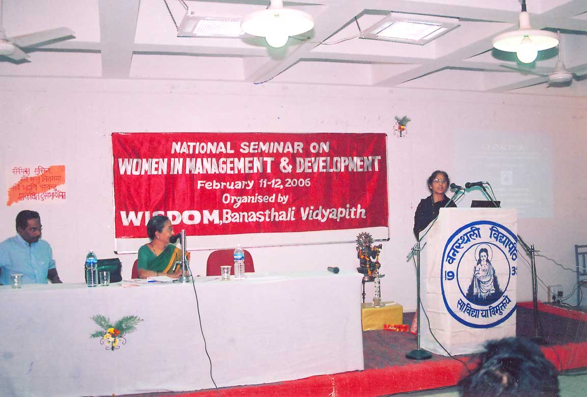 Prof. Rekha Govil, speaking in National Seminar on 'Women in Management and Development' (2006)