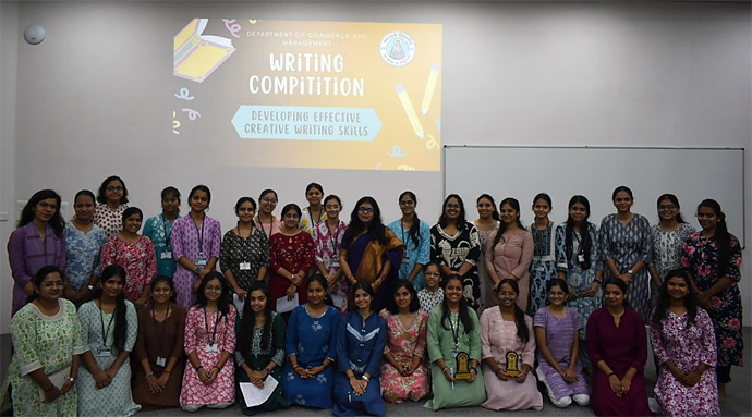 May be an image of 8 people and text that says "AND នាក្រជជ DEPARTMENT OMMERCE MANAGEMENT WRITING COMPITITION DEVELOPING DEVELOPINGEFFECTIVE EFFECTIVE CREATIVE WRITING SKILLS /"